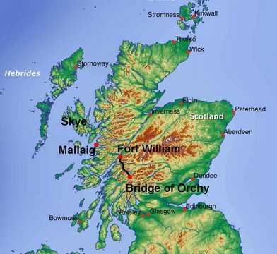 localisation sejour randonnée ecosse highlands skye